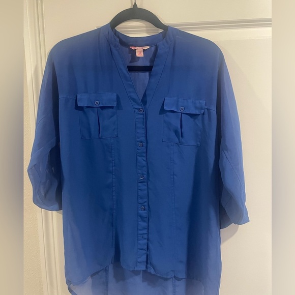 Candie's Tops - Candie's Blue Button-Up Blouse